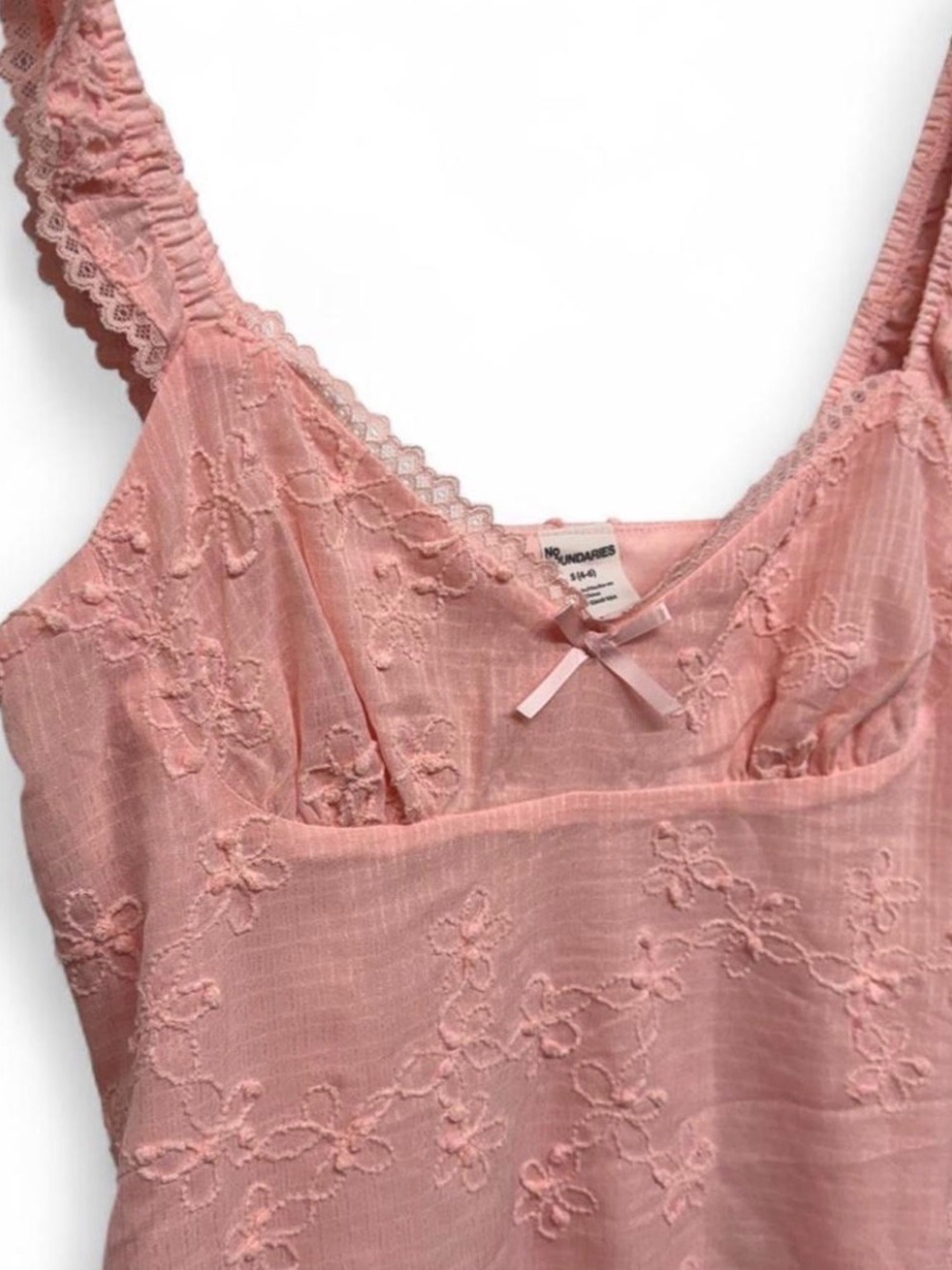 No Boundaries Blush Pink Lace Ruffle Strap Mini Dress - Picture 3 of 8